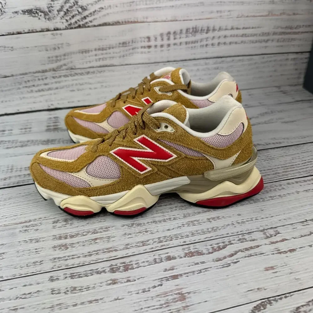 New Balance 9060 Unisex M 6 W 7.5 D Sneakers Orange Red Cream